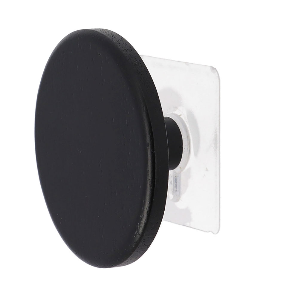 Patère murale adhésive noire EASY CHIC D 8.5cm