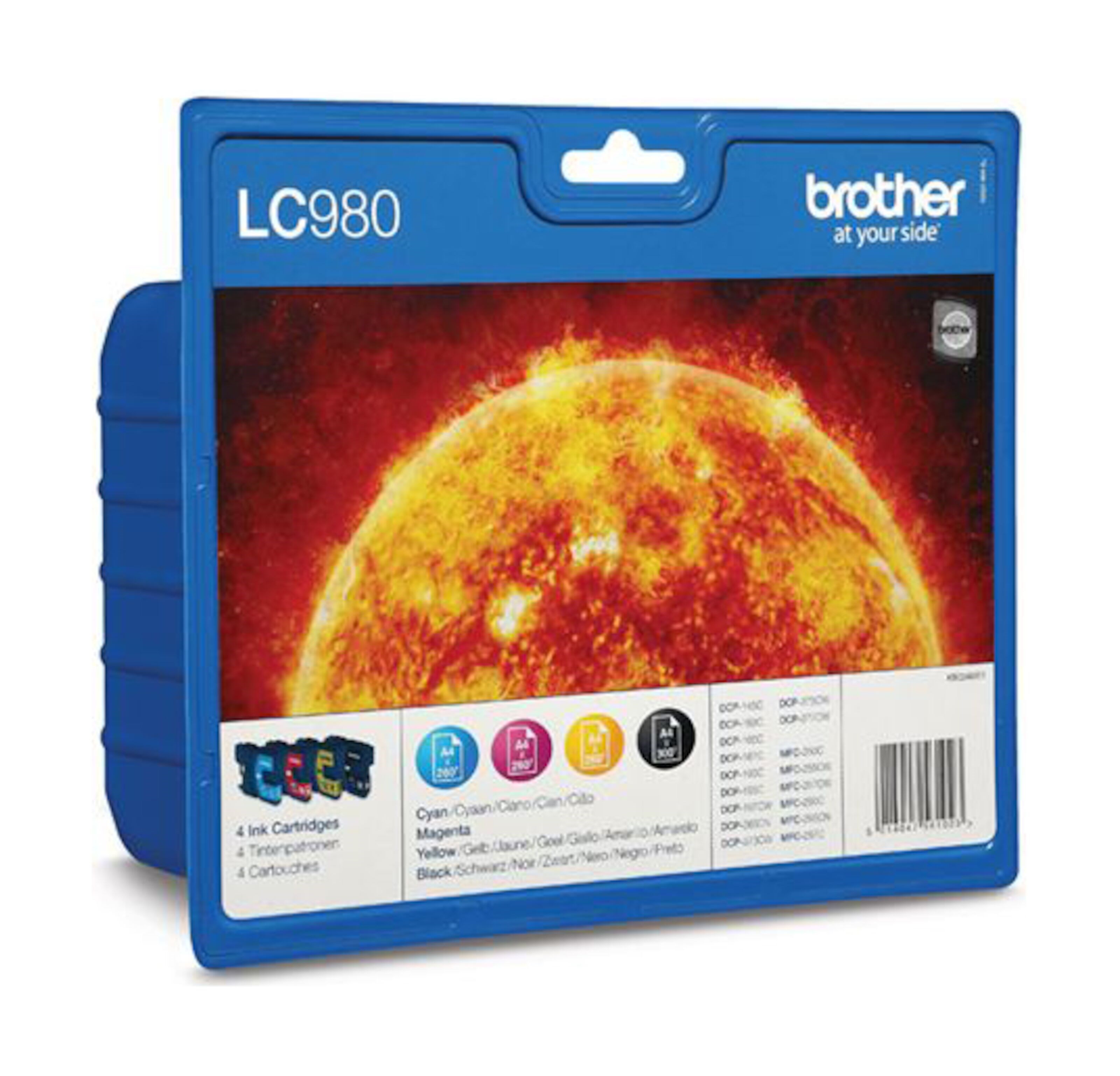 Brother LC980 Blekkpatron 4-pk.