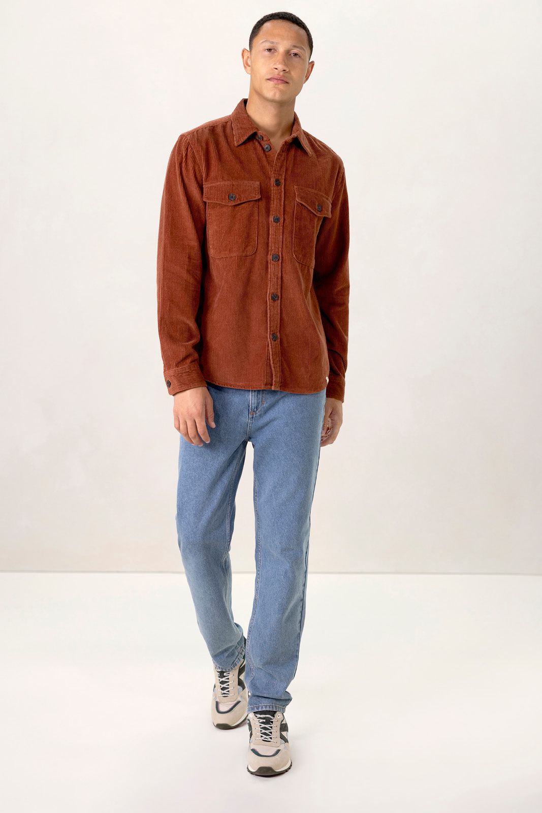 Bruin corduroy overhemd