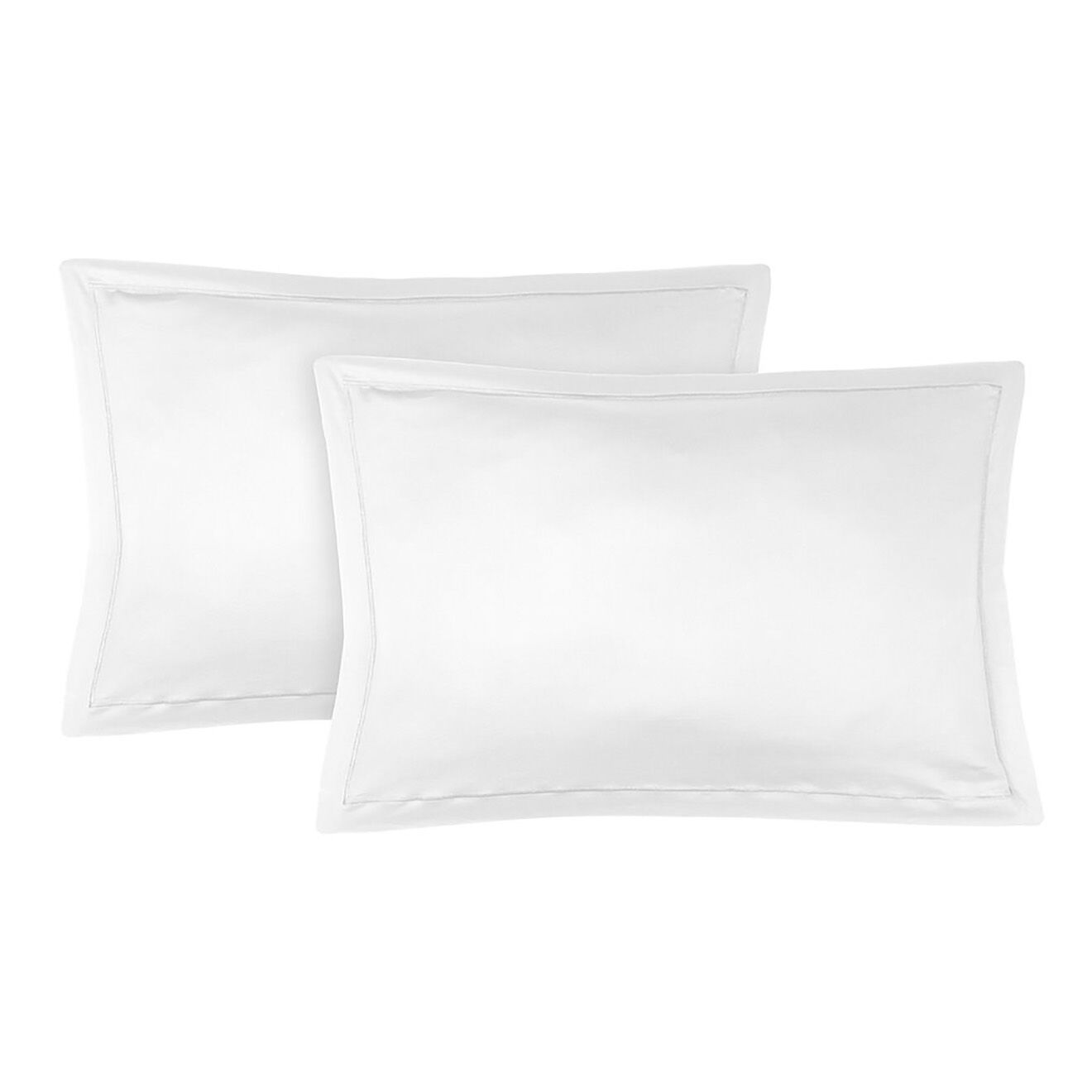 Febronie 2 Taies d'oreiller 100% Satin de Coton Julia blanches