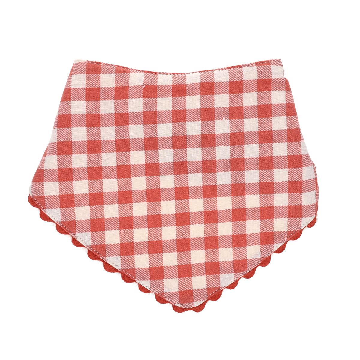 Bavoir bandana éponge vichy - La petite poule rousse Jolie saison