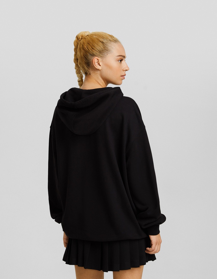 Moletom com capuz Bershka Wearable Art com estampa