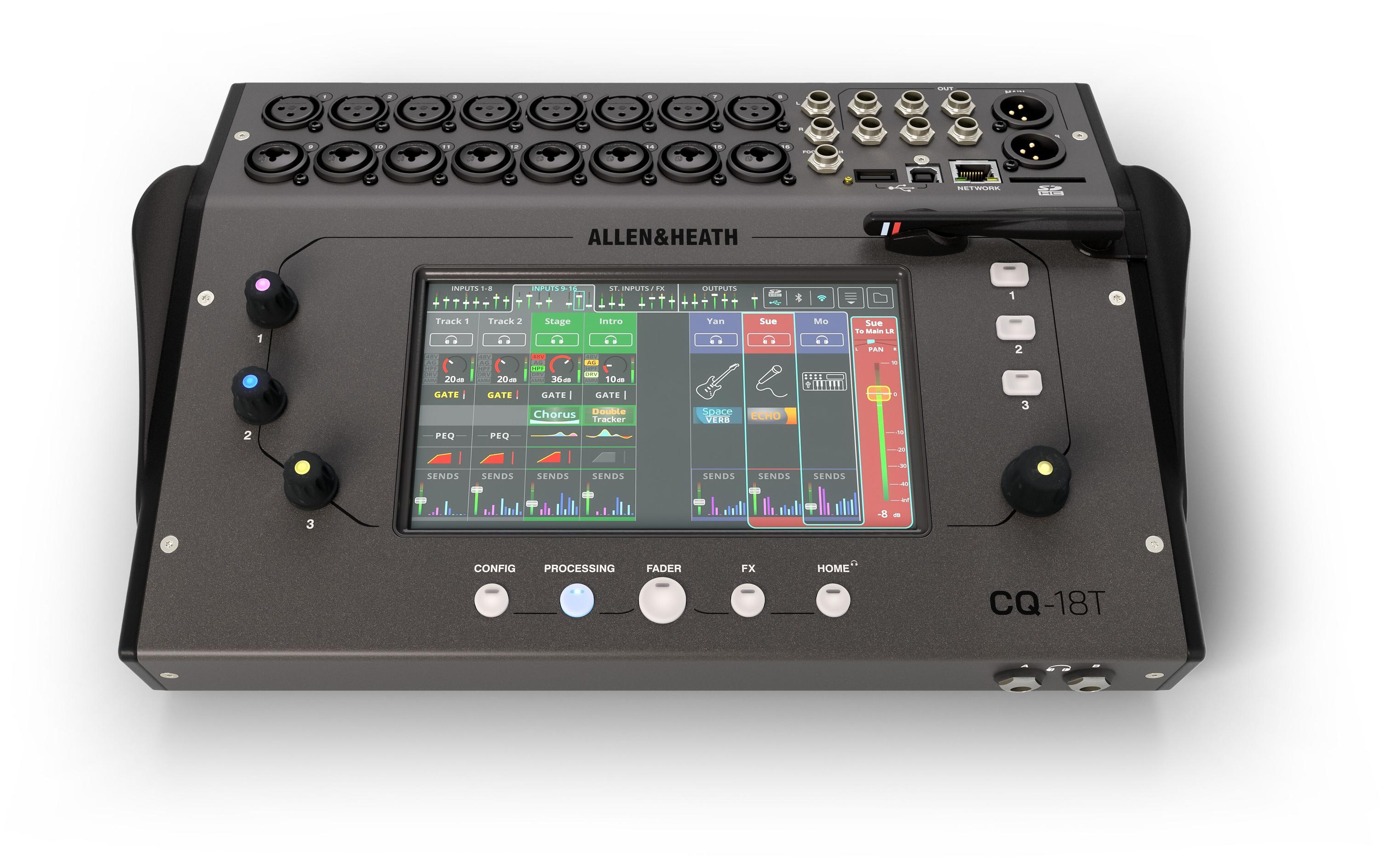 Mischpult CQ-18T<br>Ultrakompakter 18-in/8-out Digitalmixer mit Wi-Fi