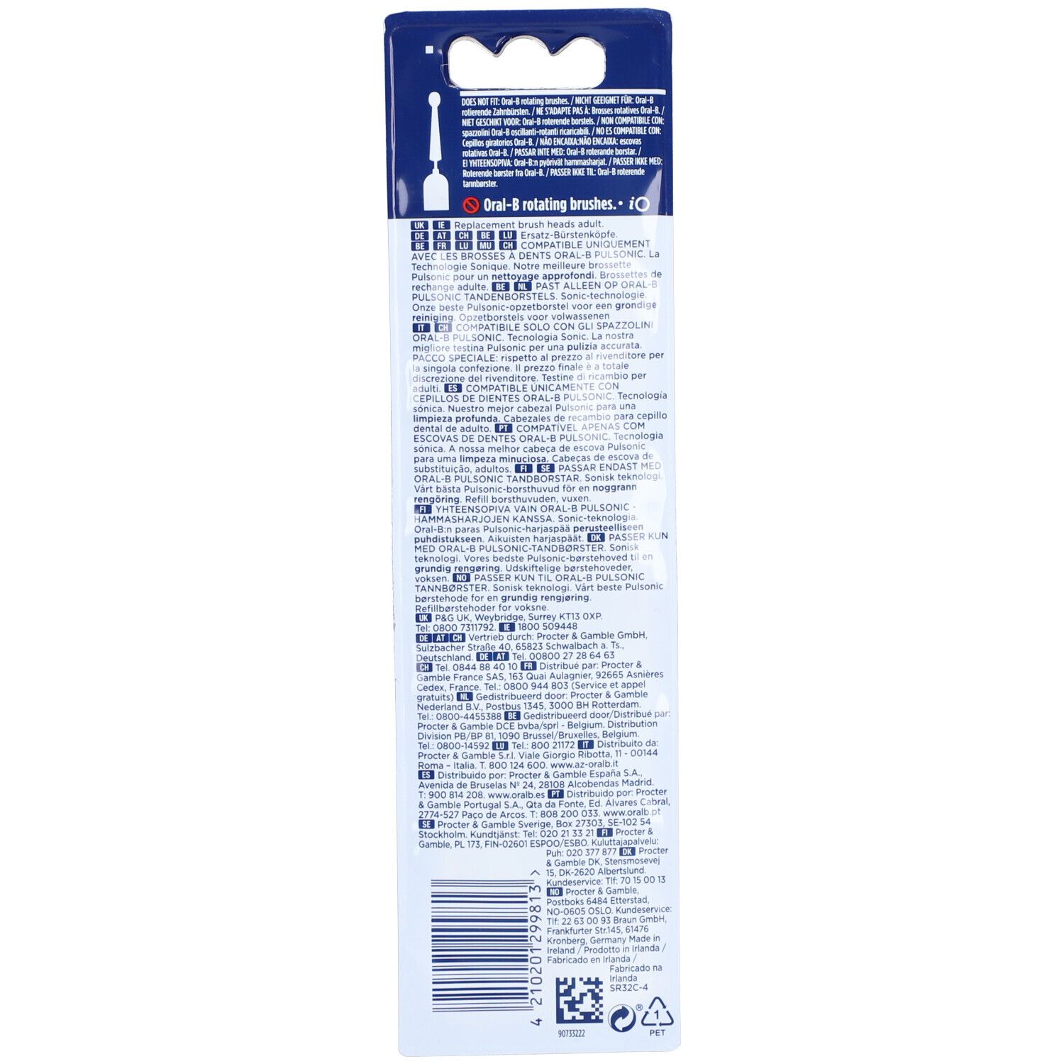 ORAL-B Pulsonic Clean Zahnbürstenköpfe x4