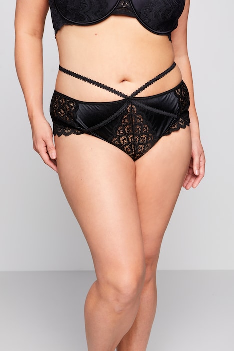 Brazillan-Slip, Spitze, Straps, Ouvert-Öffnung
