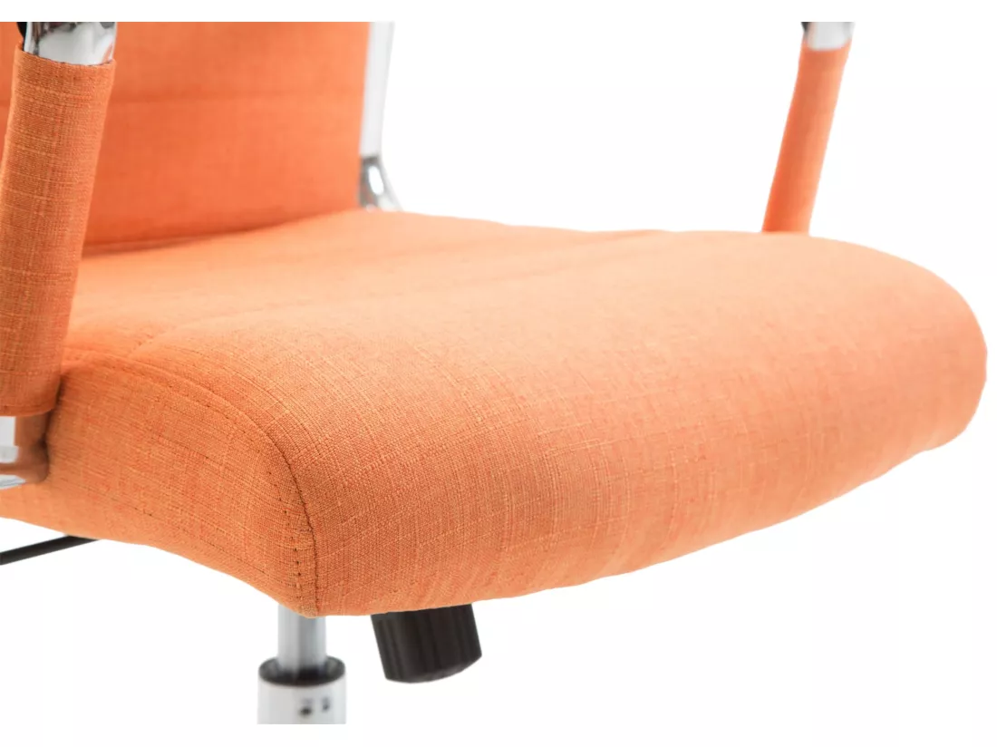 Chaise de bureau - Tissu & Noyer - Orange - Kolumbus