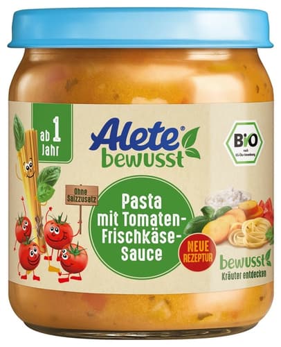 ALETE bewusst Bio Pasta mit Tomaten-Frischkäse-Sauce ab 1 Jahr 250g