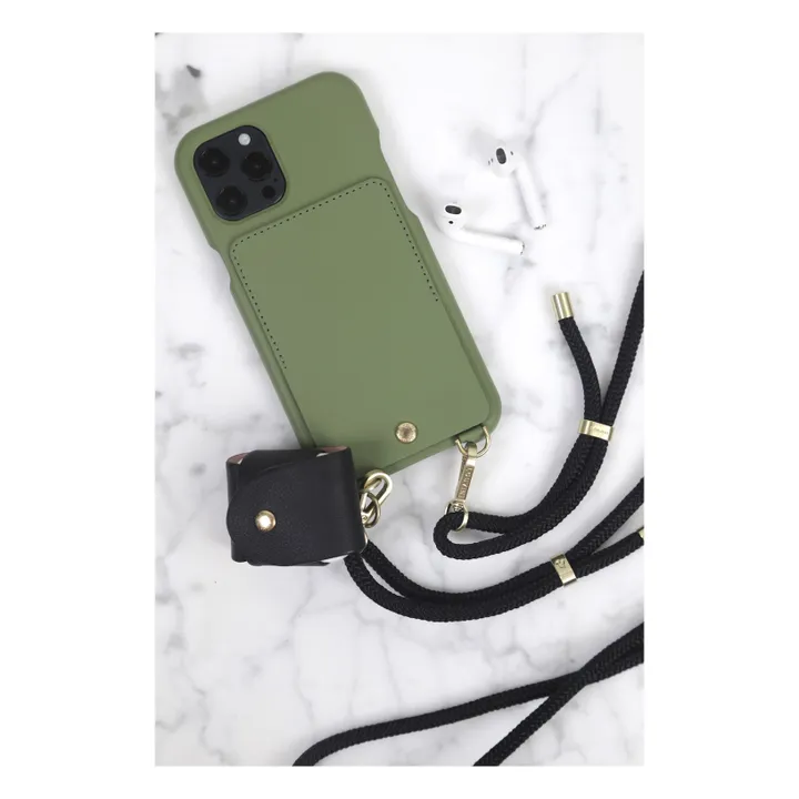 Louvini Coque Airpod 1 & 2 Joe en cuir | Noir