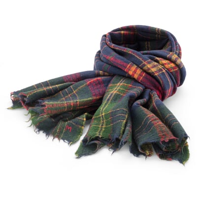 Unisex-Wollschal N° 756, Blau-Grün