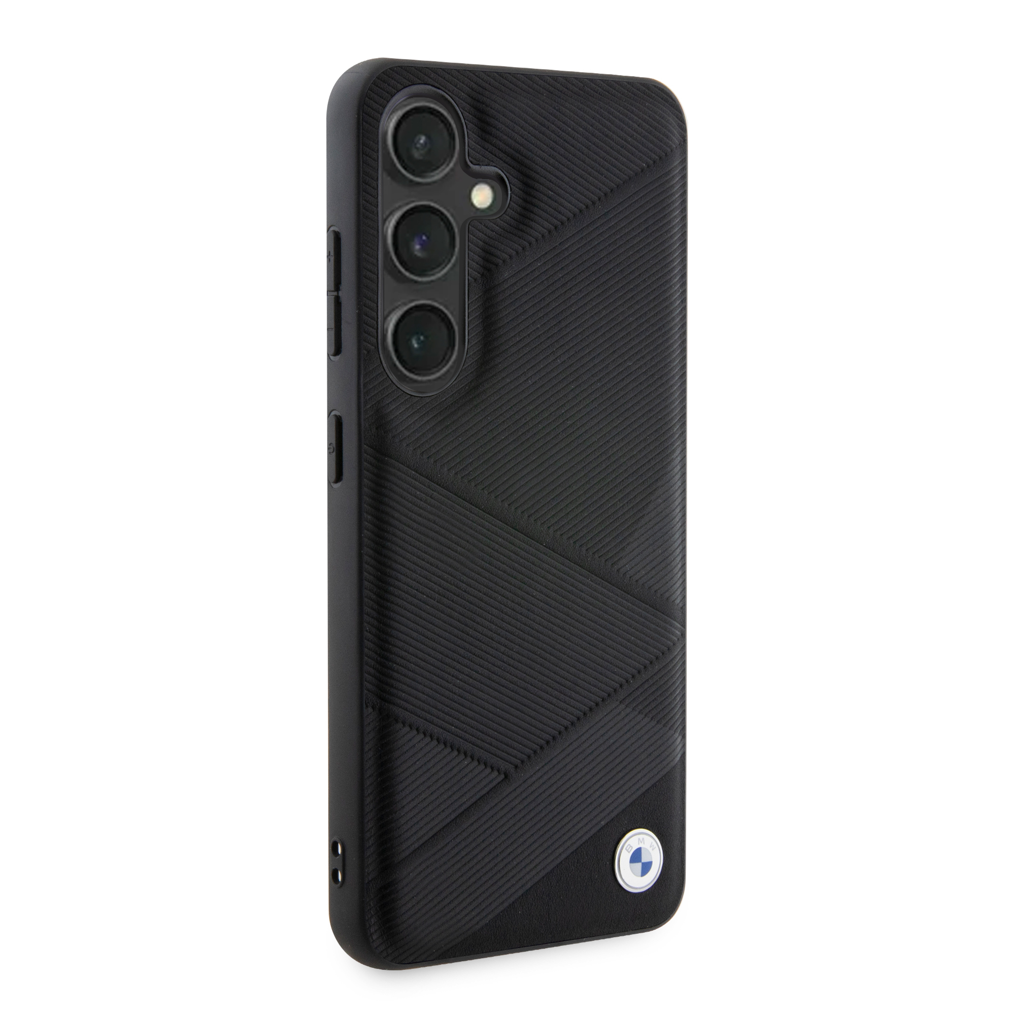 Samsung Galaxy S24 Leder Hardcase Hülle Crossing Lines Pattern (BMHCS24S23RCGPK) - Schwarz