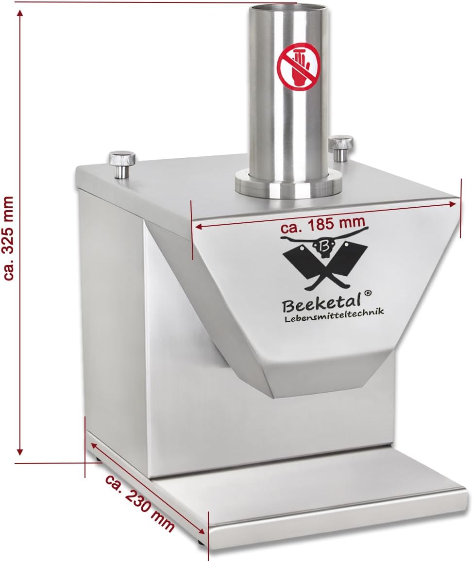 Beeketal 'CSB-3E' Profi Gastro Currywurst Schneider elektrisch mit Schnittstärkeneinstellung von 5-30 mm, Wurstschneider Gehäuse und Messer aus Edelstahl, 135 Watt Motor (wartungsfrei)
