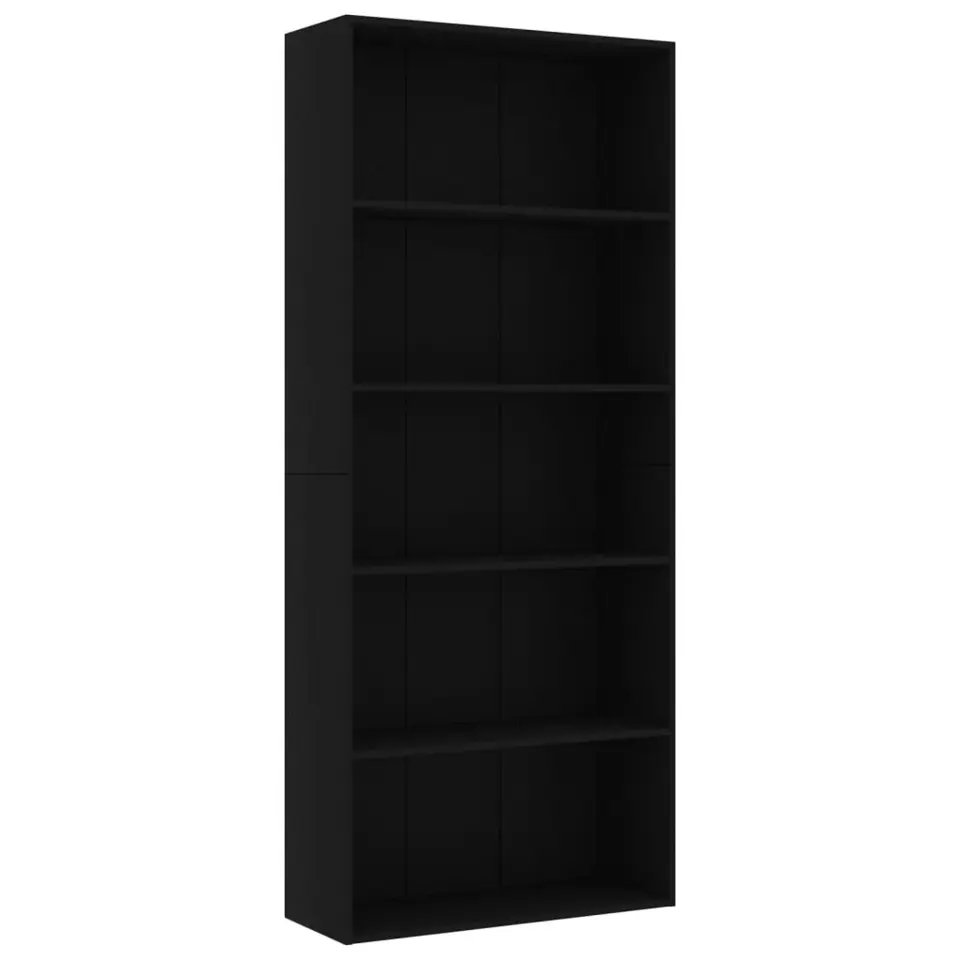 vidaXL - Boekenkast - Zwart - Bewerkt hout