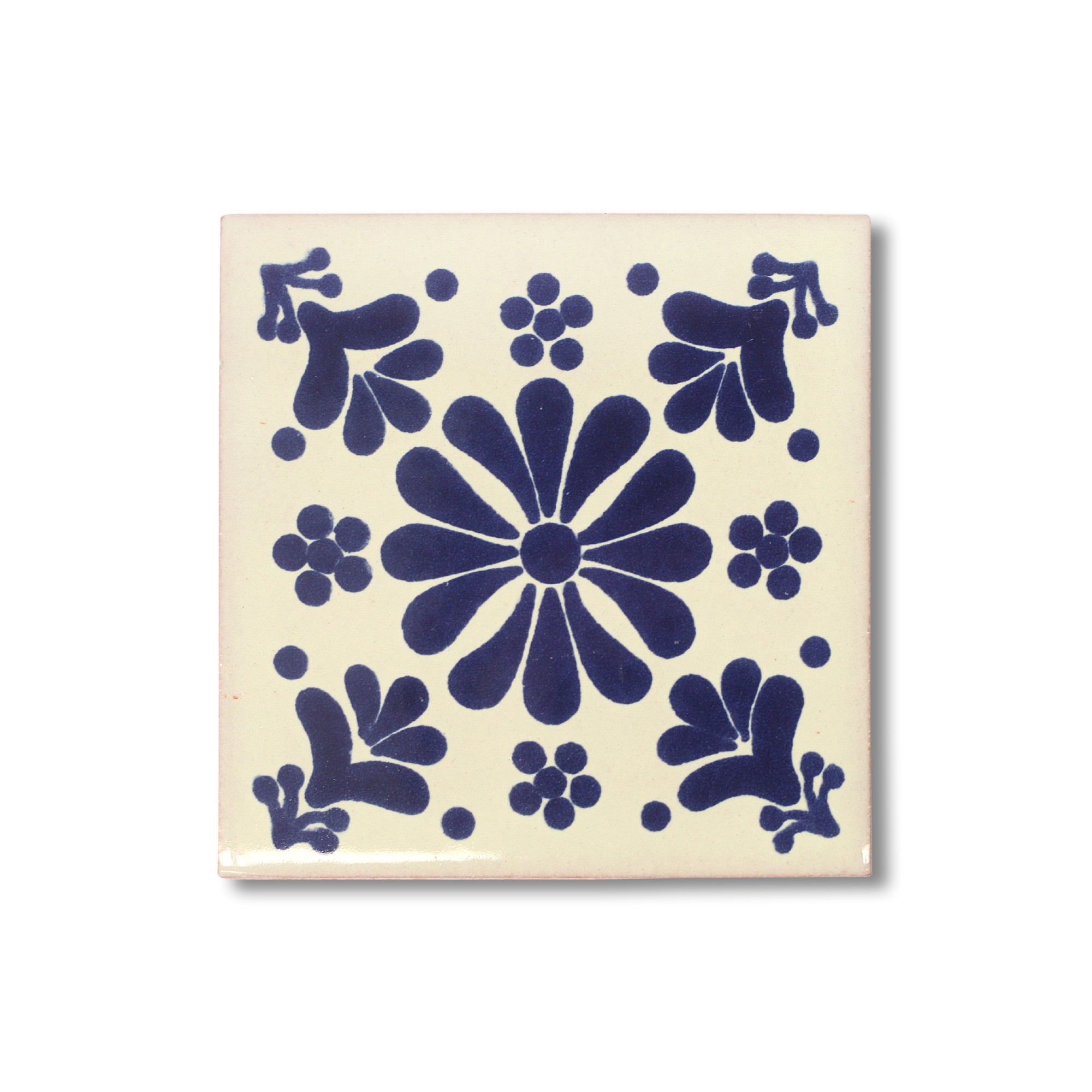 Kachel 'Buenavista', blau, weiß, T 10 cm, B 10 cm, H 0,5 cm von fischer's lagerhaus