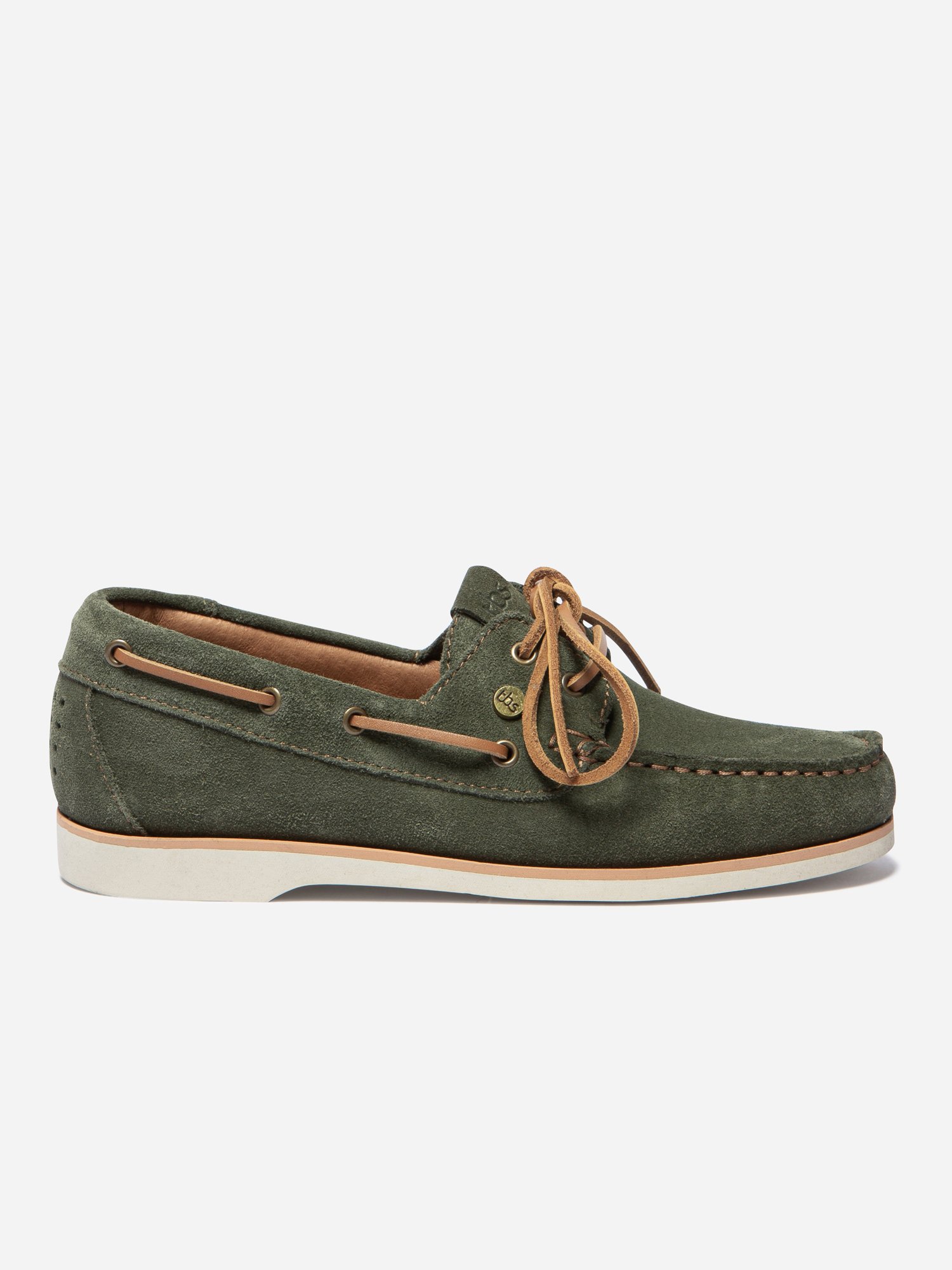 Chaussures Bateau Femme Cuir Kaki