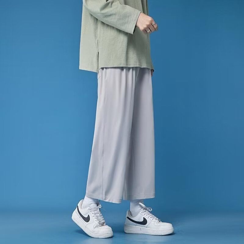 Blueforce - Mid Rise Plain Cropped Wide Leg Broek
