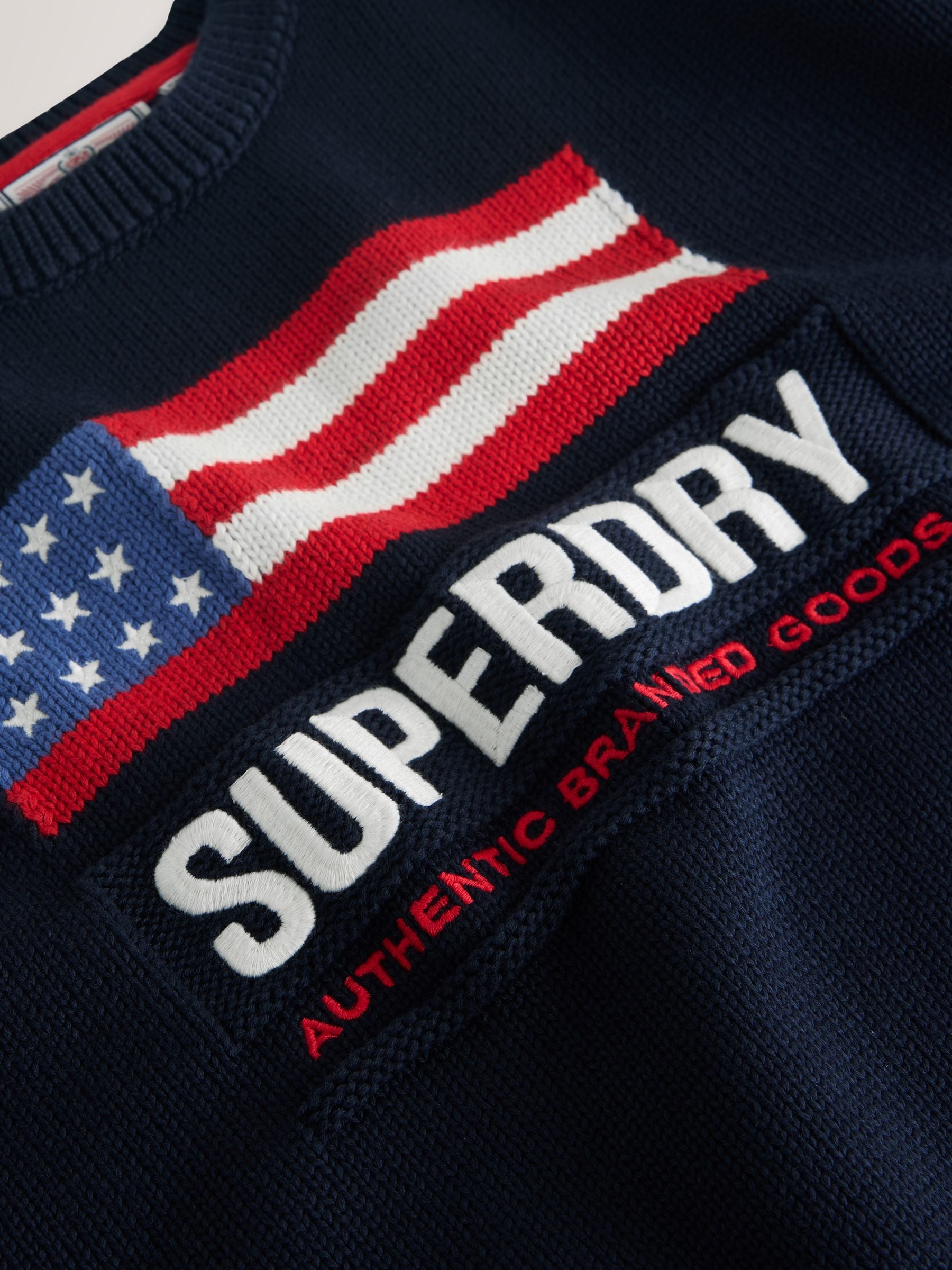 Marineblauw - Superdry gebreide trui