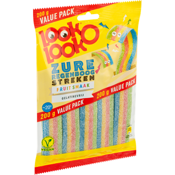 Look-O-Look Zure Regenboog Streken Vegan Voordeelverpakking 200g