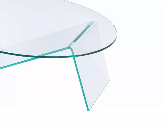 Table basse en verre trempé - Transparent - ELOWEN