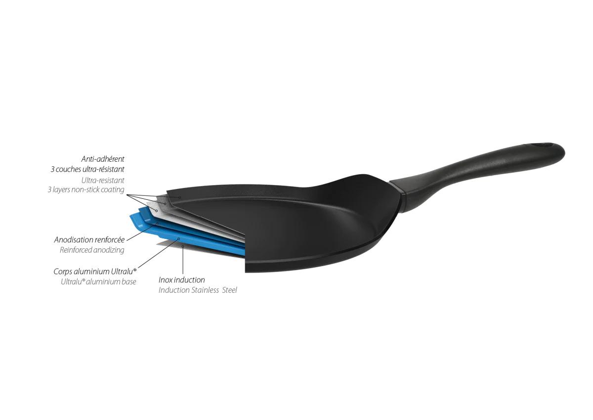 Crêpière aluminium - anti-adhésif Exceliss+ Cookway fixe 28cm Cristel