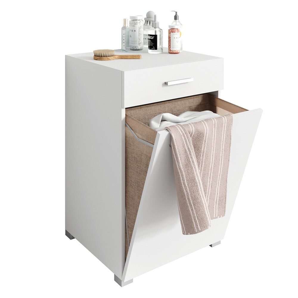 Vicco Wäschekorb Matteo Waschmaschinenschrank Badschrank Wäscheschrank XL Weiß