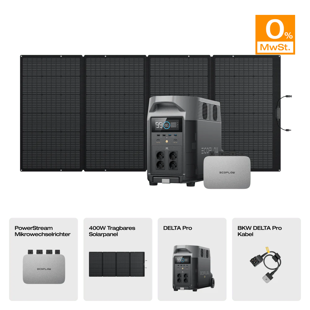 EcoFlow DELTA Pro Solargenerator (Tragbar PV400W)