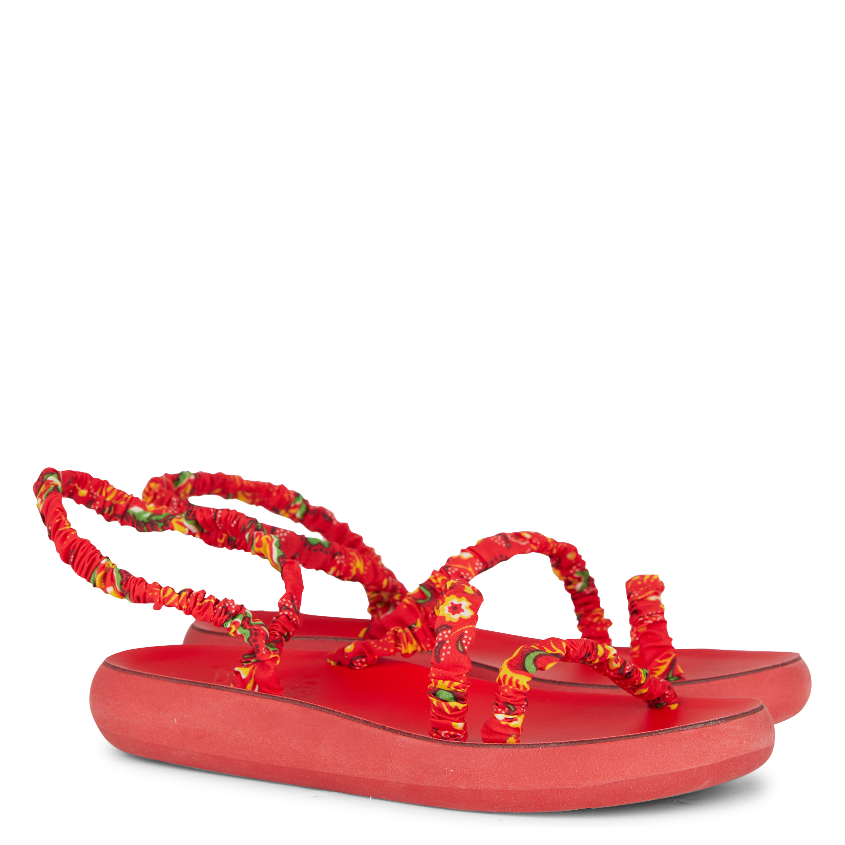 SCRUNCHIE - Sandales plates| Rouge
