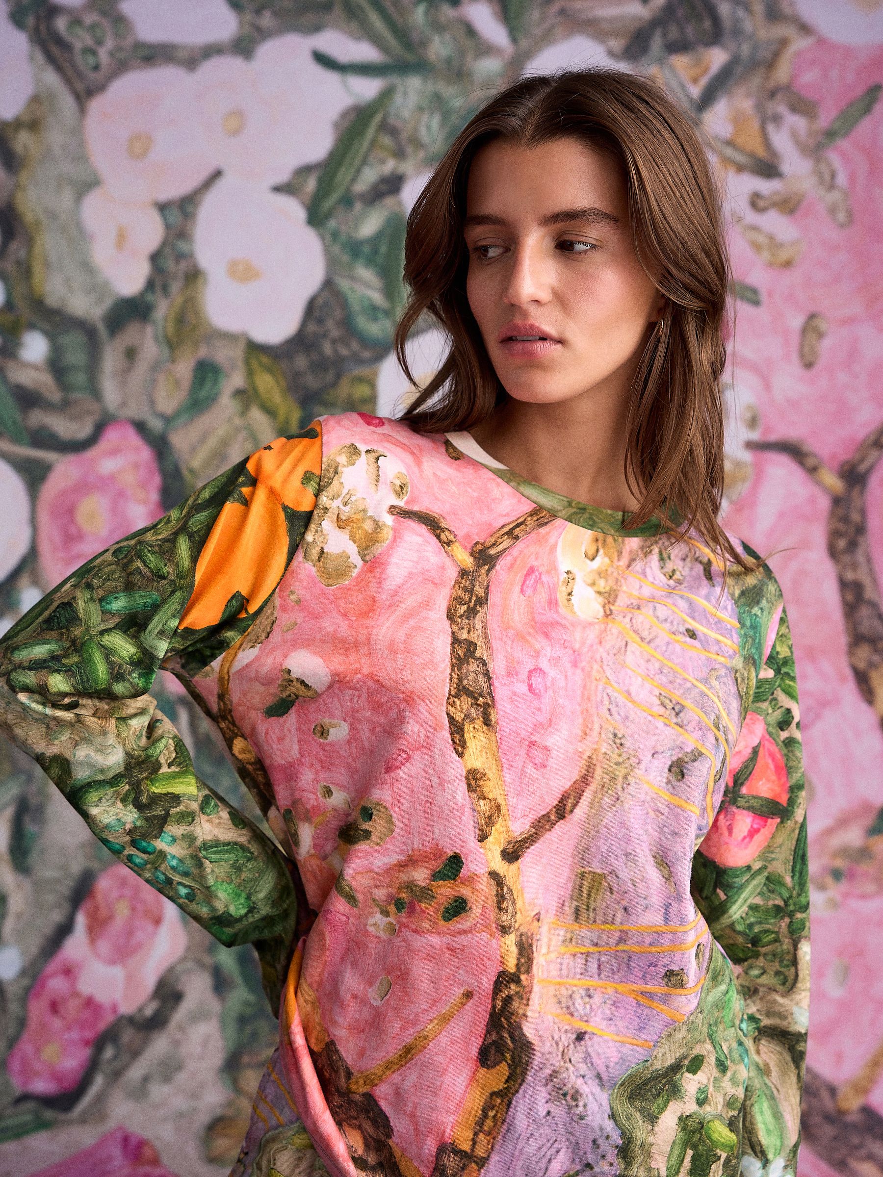 Roze bloemen - Benjamin McGregor Pyjama's met Lange Mouwen