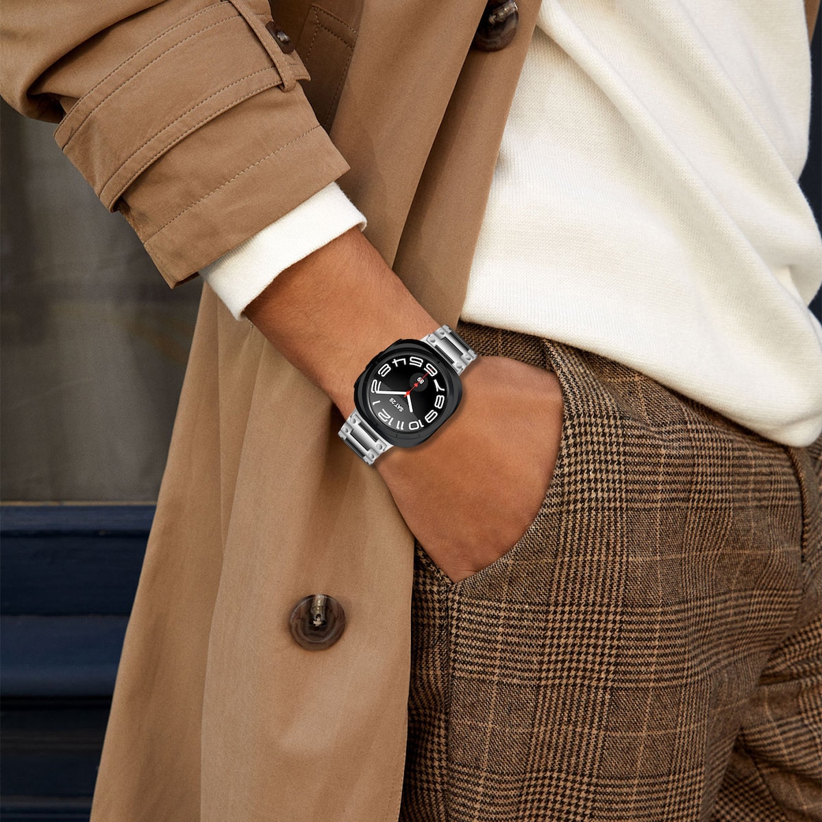 Samsung Galaxy Watch Ultra Tortoise Buckle Stålrem 47MM Sølv