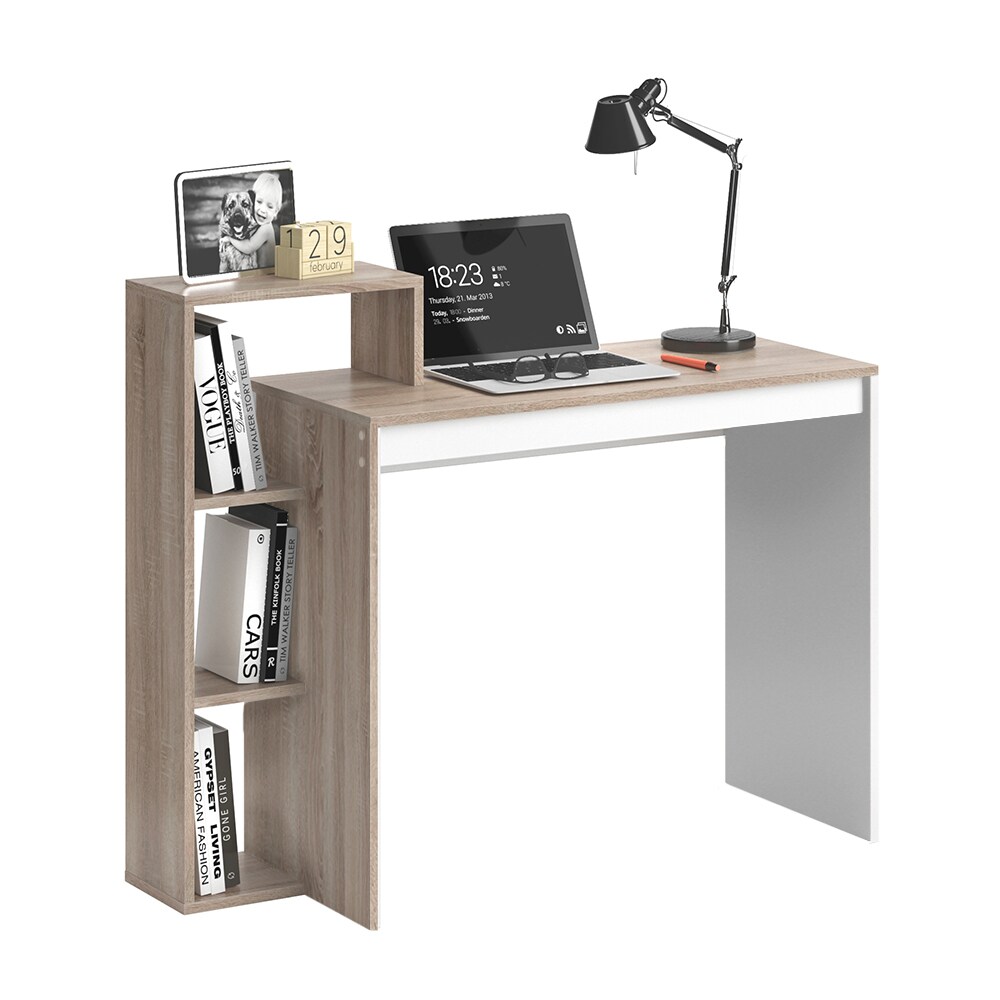 Vicco Schreibtisch Leo Schreibtisch Arbeitstisch Regal PC Tisch Weiß Sonoma
