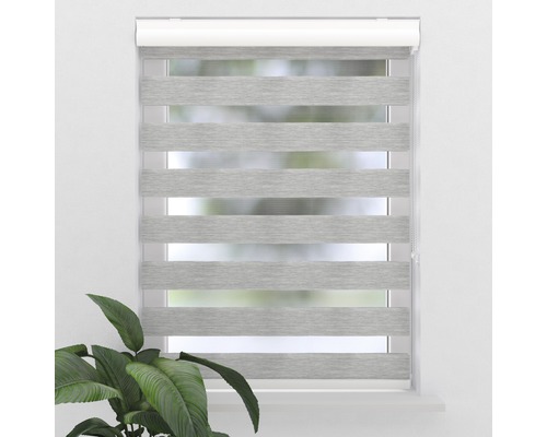 Soluna dubbel rolgordijn D-R7 met cassettestructuur grijs 40x175 cm