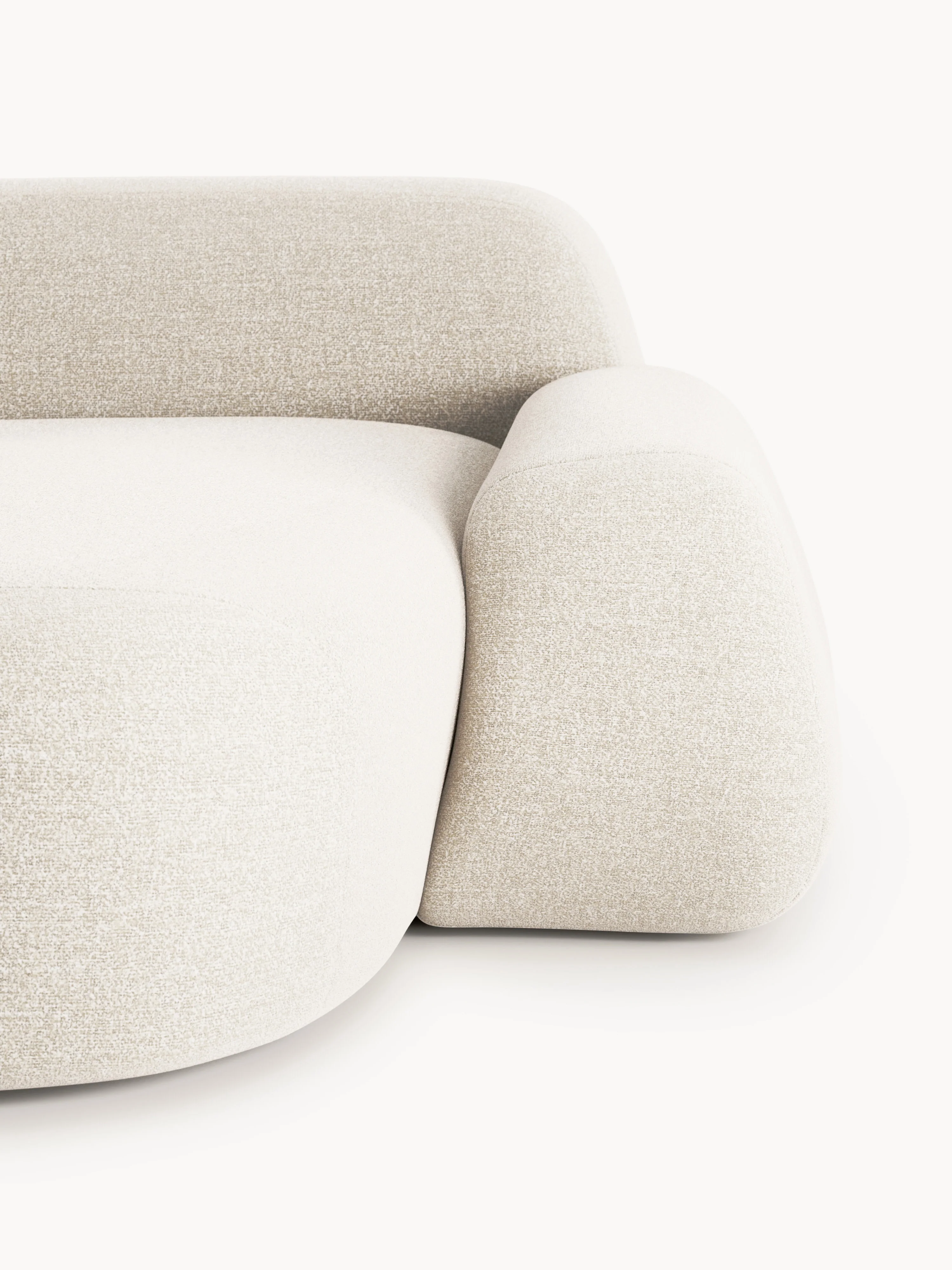 Modulaire bouclé hoekbank Wolke (4-zits)
