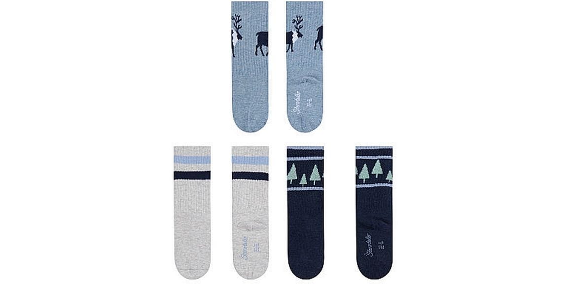 Sterntaler Socken 3er Set Hirsch Blau Gr. 27-30 Socken für Kinder