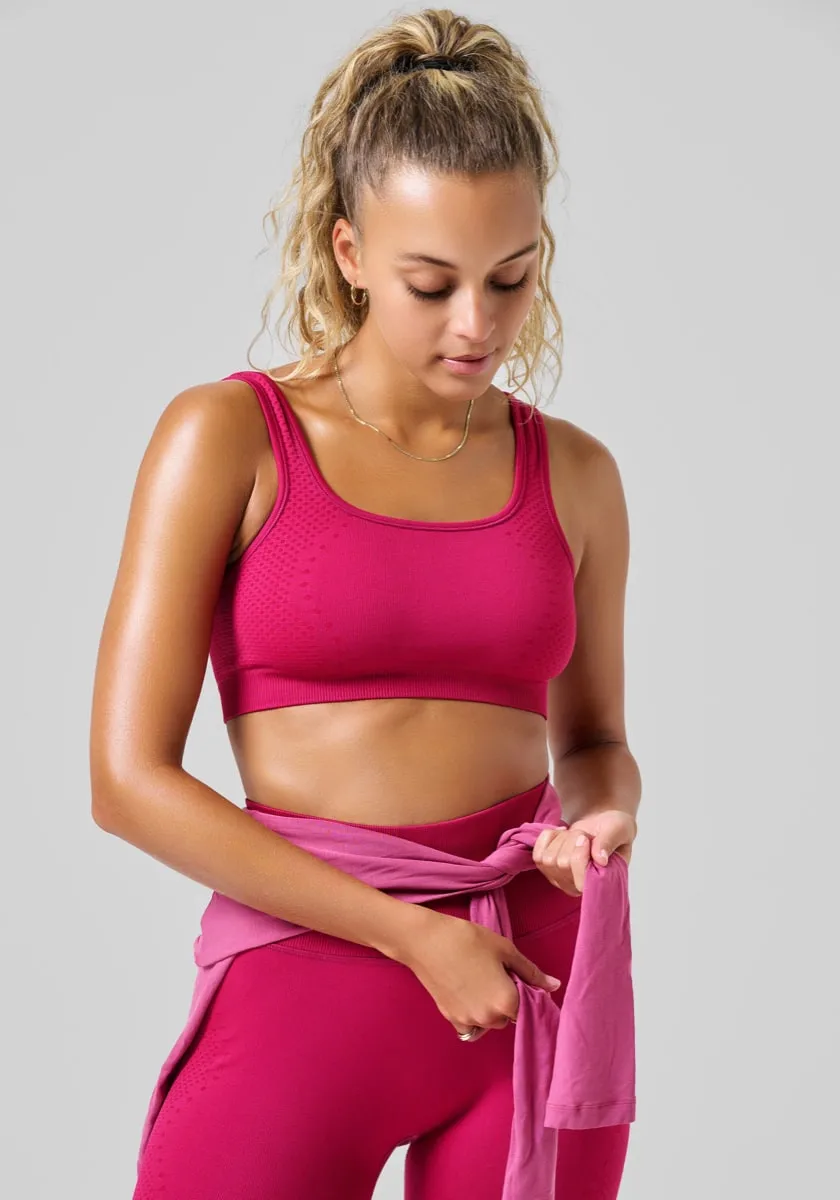 Casall Scallop Seamless Bralette Punch Pink