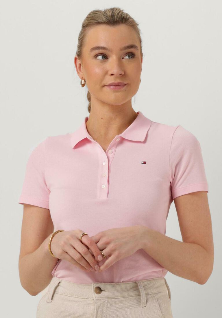 TOMMY HILFIGER lichtroze tommy hilfiger polo 1985 slim pique polo ss