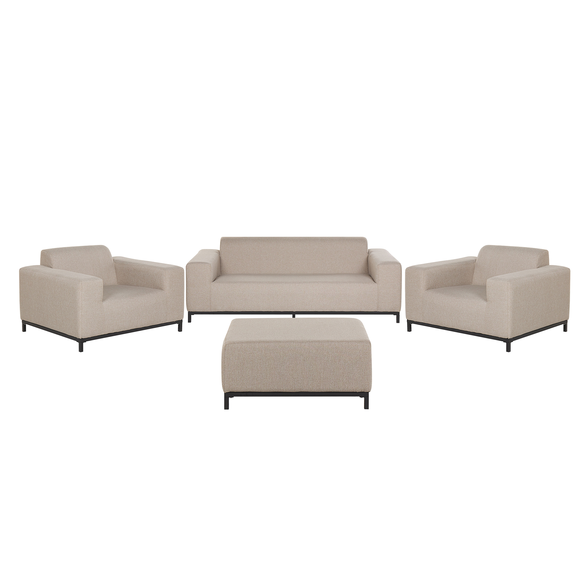 Beliani - ROVIGO - Loungeset voor 5 - Zandbeige - Polyester