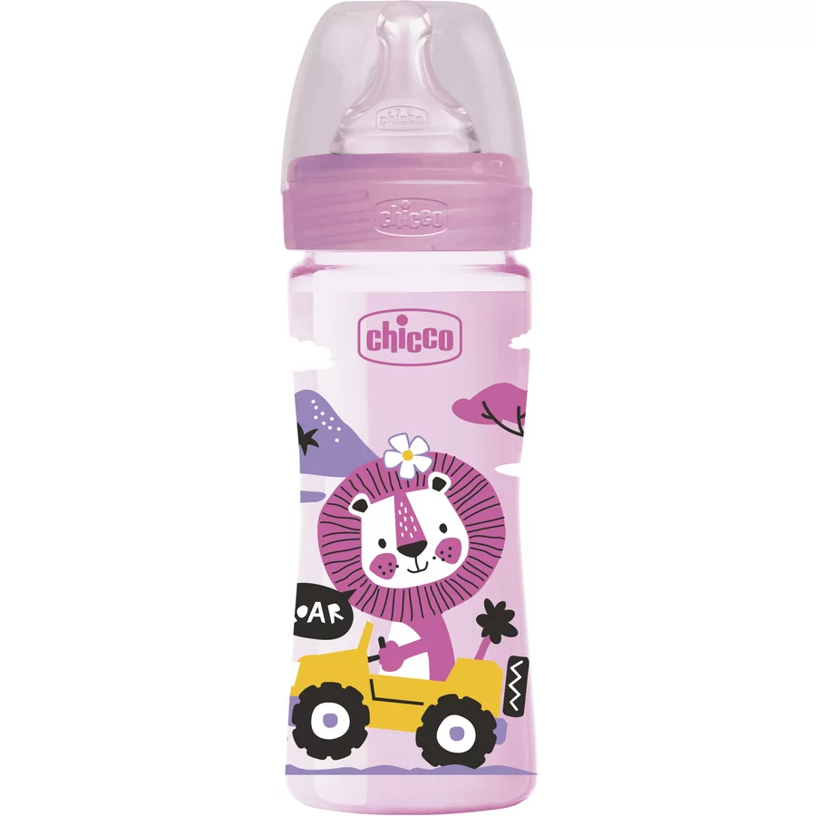 chicco Well-Being Colored, 250ml, Durchschnittlicher Durchfluss, girl, 2M+