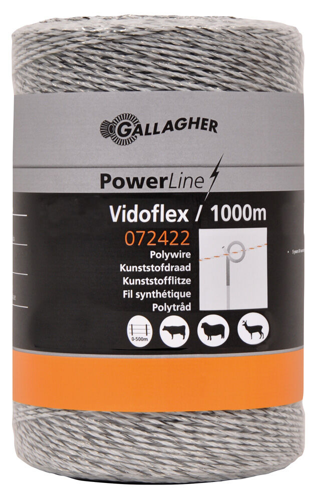 Gallagher Vidoflex 6 - Schrikdraad - 27 cm - 1000 Meter - Wit - 17.5 cm - 100000 cm