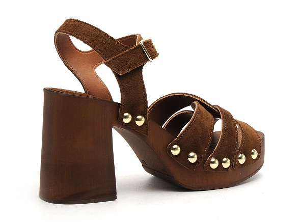 Coco abricot nu pieds talons femme syan marron