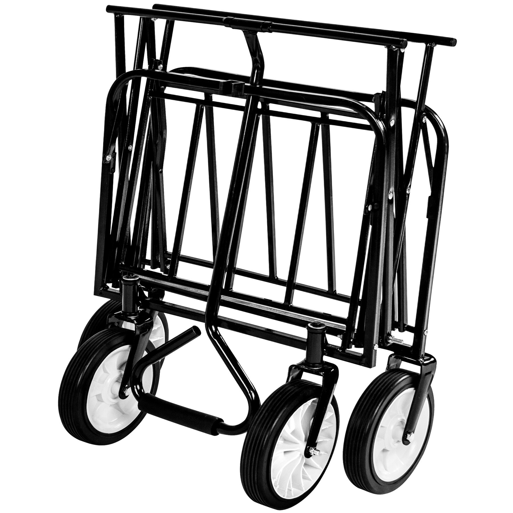 tectake® Bollerwagen, faltbar, abnehmbarer Stoffeinsatz mit 2 Netztaschen, Belastbarkeit 80 kg