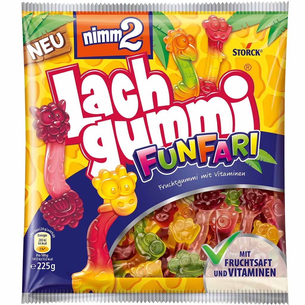 Storck Nimm2 Lachgummi FunFari 225g MHD:30.5.25