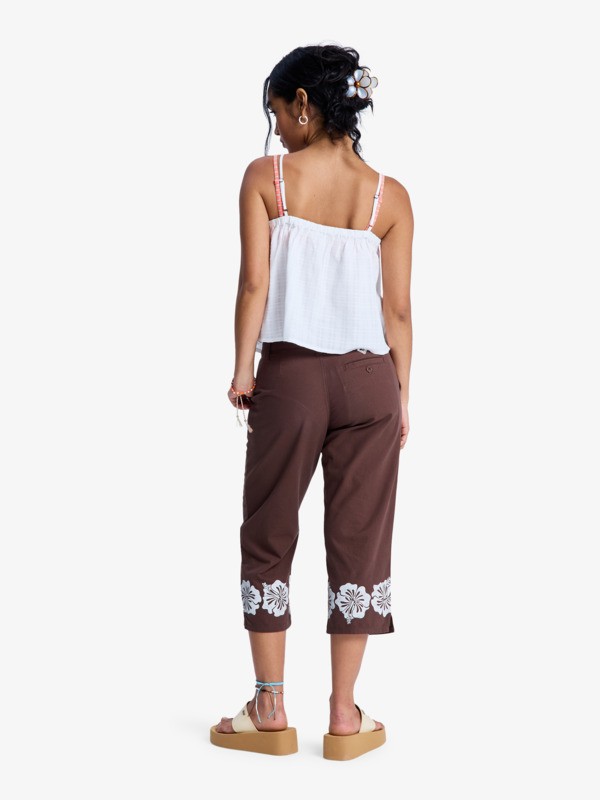 Sunset Memories Solid Pantacourt Marron Femme