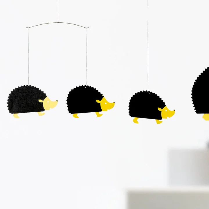 Flensted Mobiles - Igel Mobile, schwarz / gelb