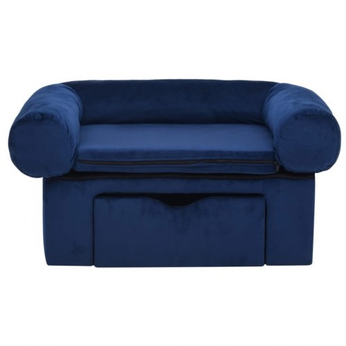 sofá de pelúcia azul para cachorro da vidaxl