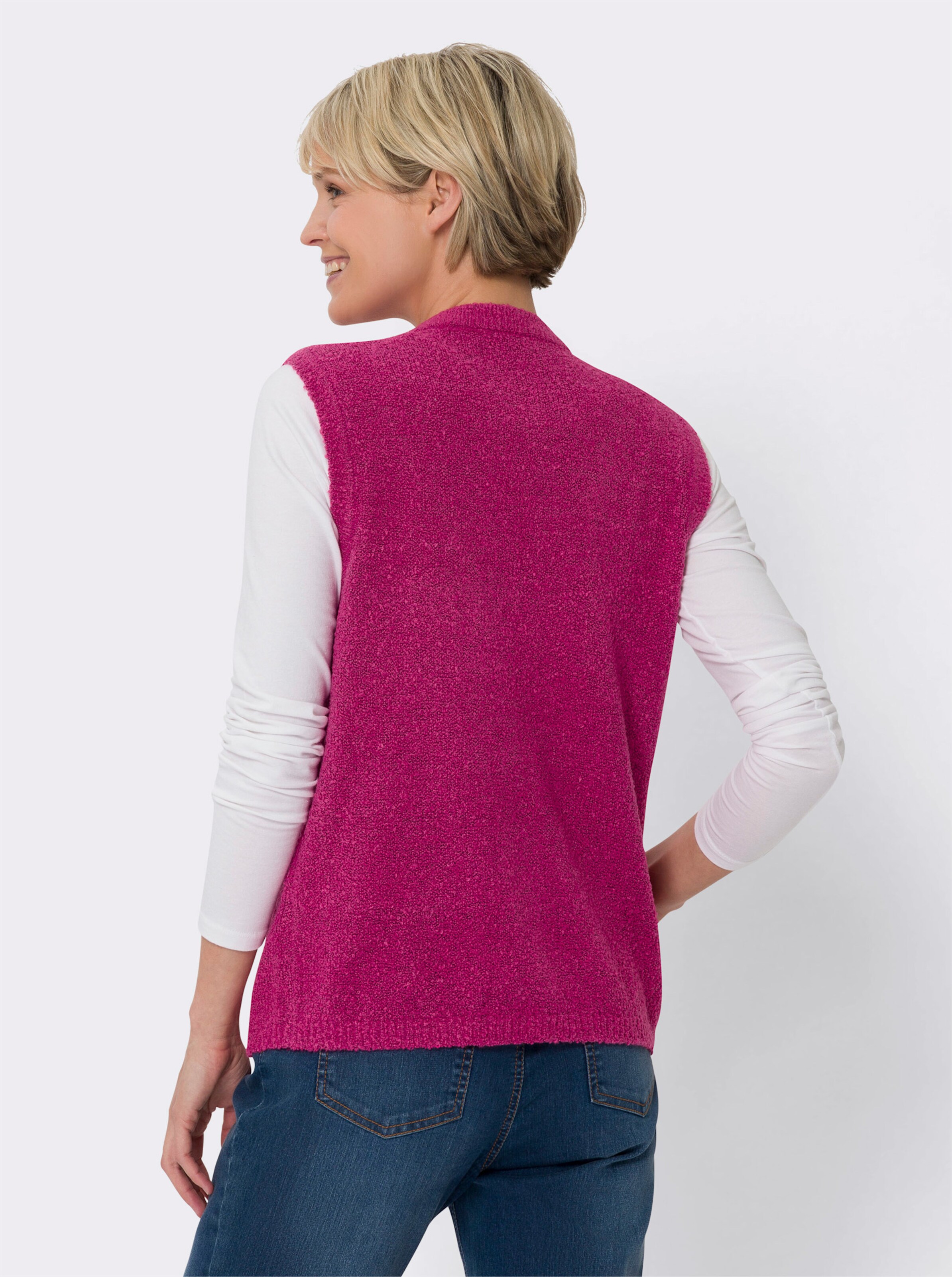 Strickweste in Bouclé-Qualität