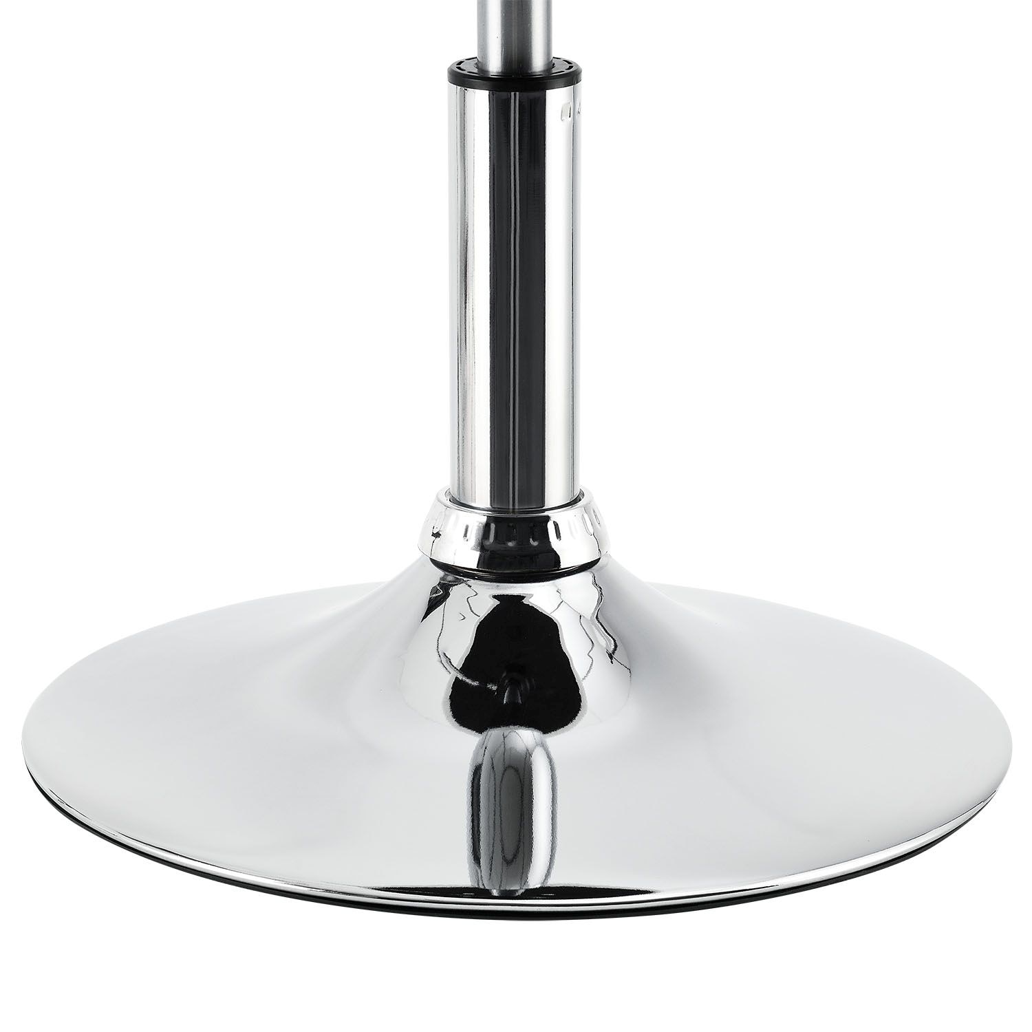 Juskys Schminktisch Hocker Tonia rund Ø 33 cm, höhenverstellbar 49 - 64 cm, Kunstlederüberzug Weiß