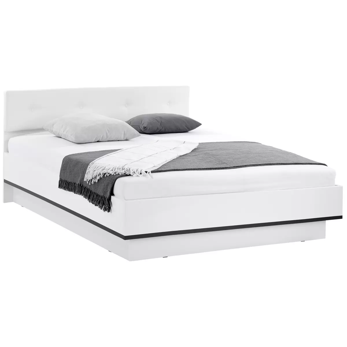 Futonbett Lucca 180 x 200 grau,weiss