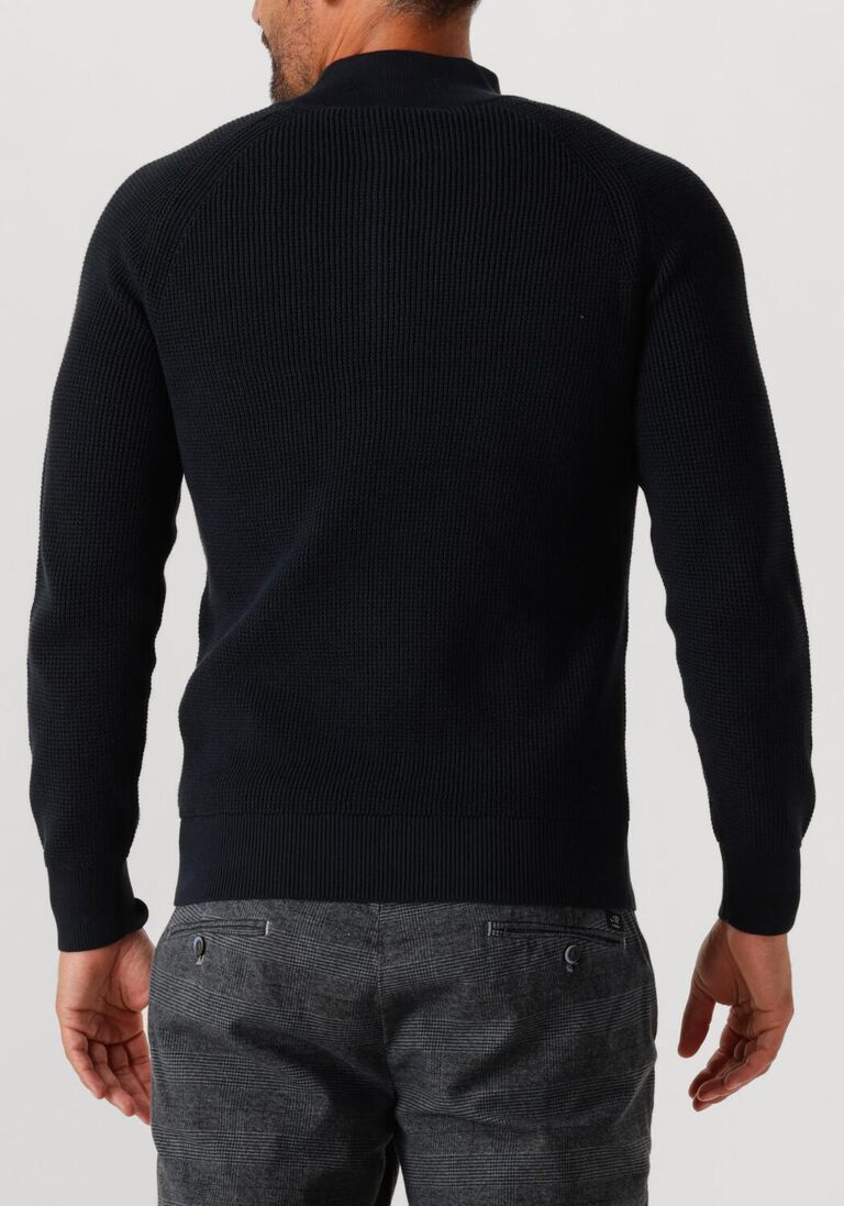 donkerblauwe gentiluomo trui turtle zip