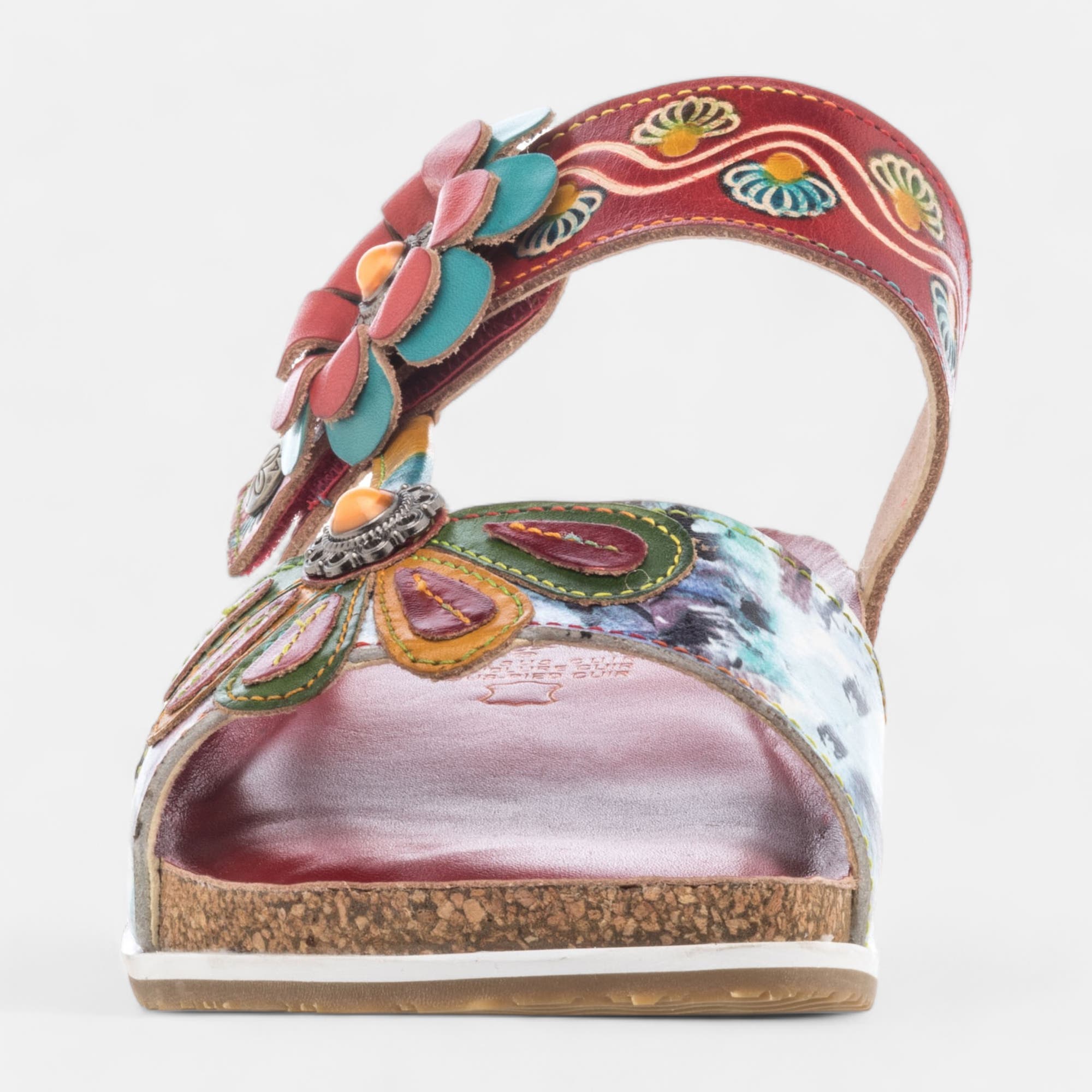 Mules Femme en cuir rouge