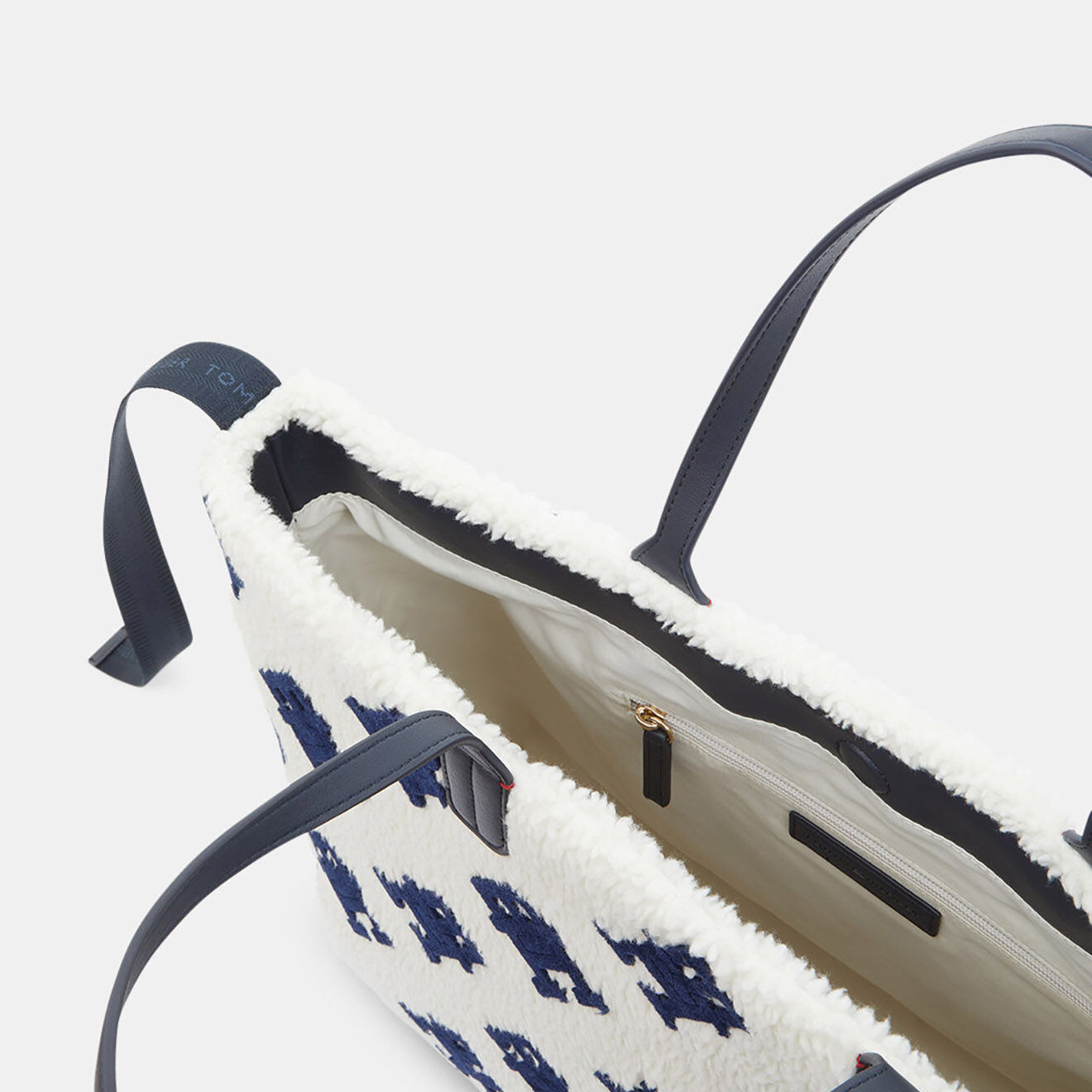 Tommy Hilfiger Sac cabas Iconic teddy blanc/bleu marine - 34x48x15 cm