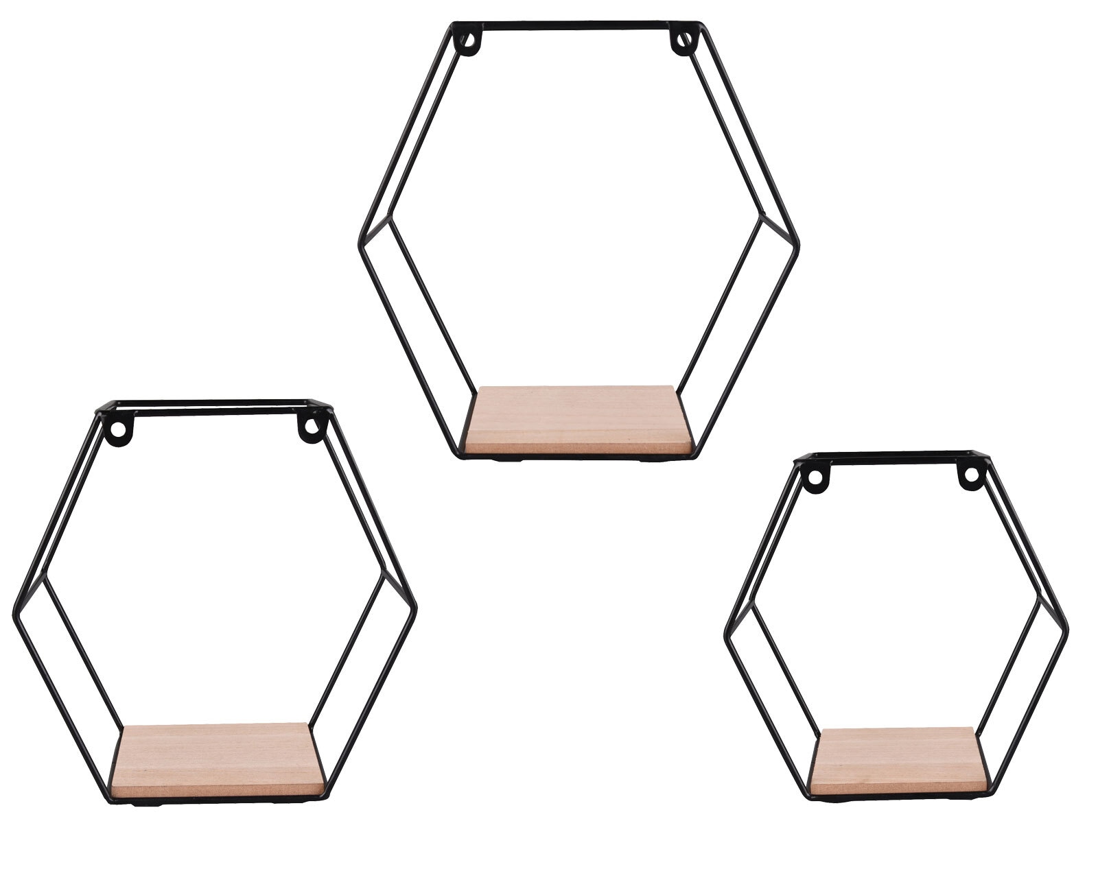 Wandregal-Set CHIARA 3-teilig schwarz/ braun